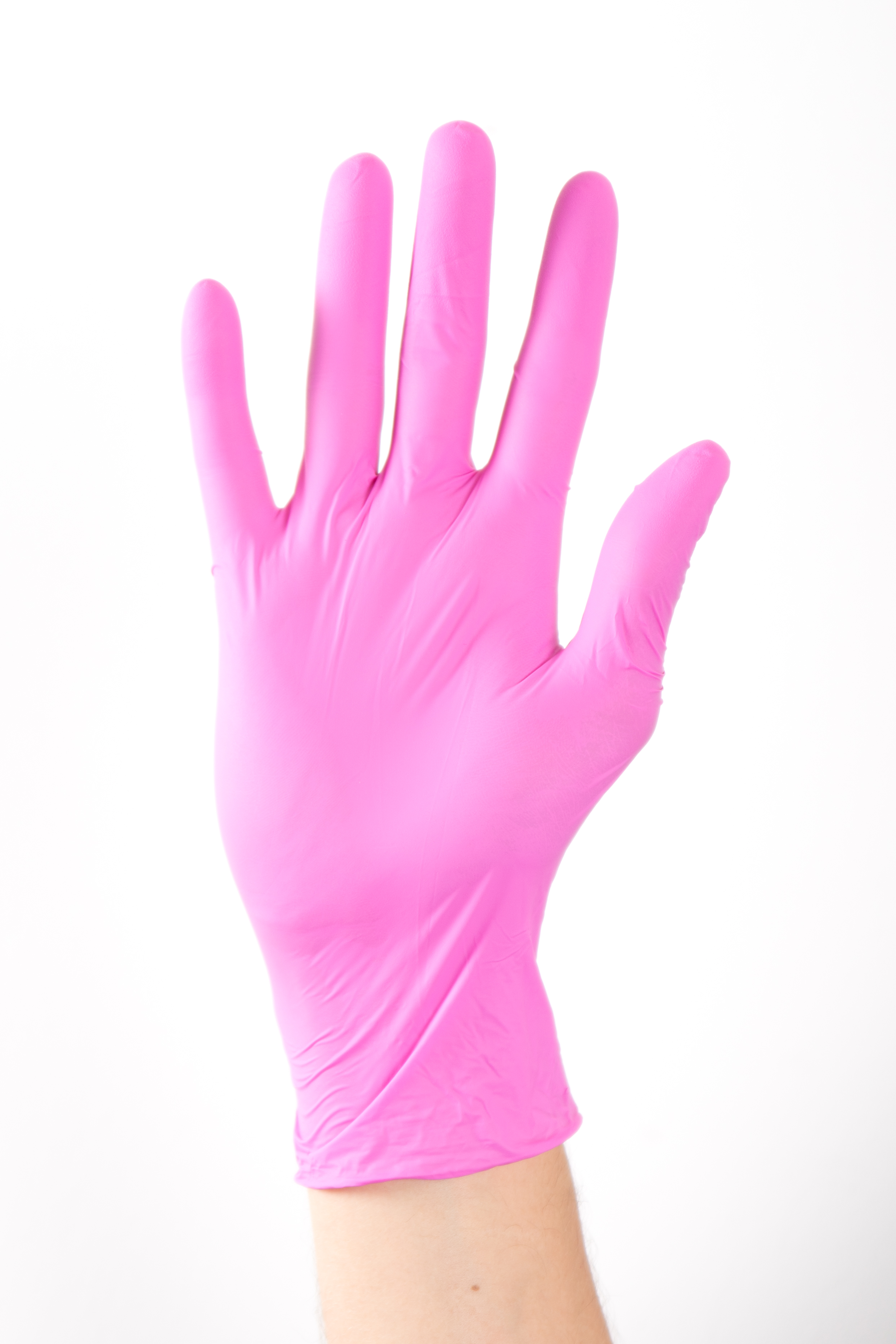 pink disposable gloves